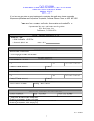 Form DBPR-LO1 Labor Organization Application/ Annual Report - Florida
