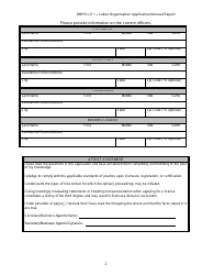 Form DBPR-LO1 Labor Organization Application/ Annual Report - Florida, Page 2