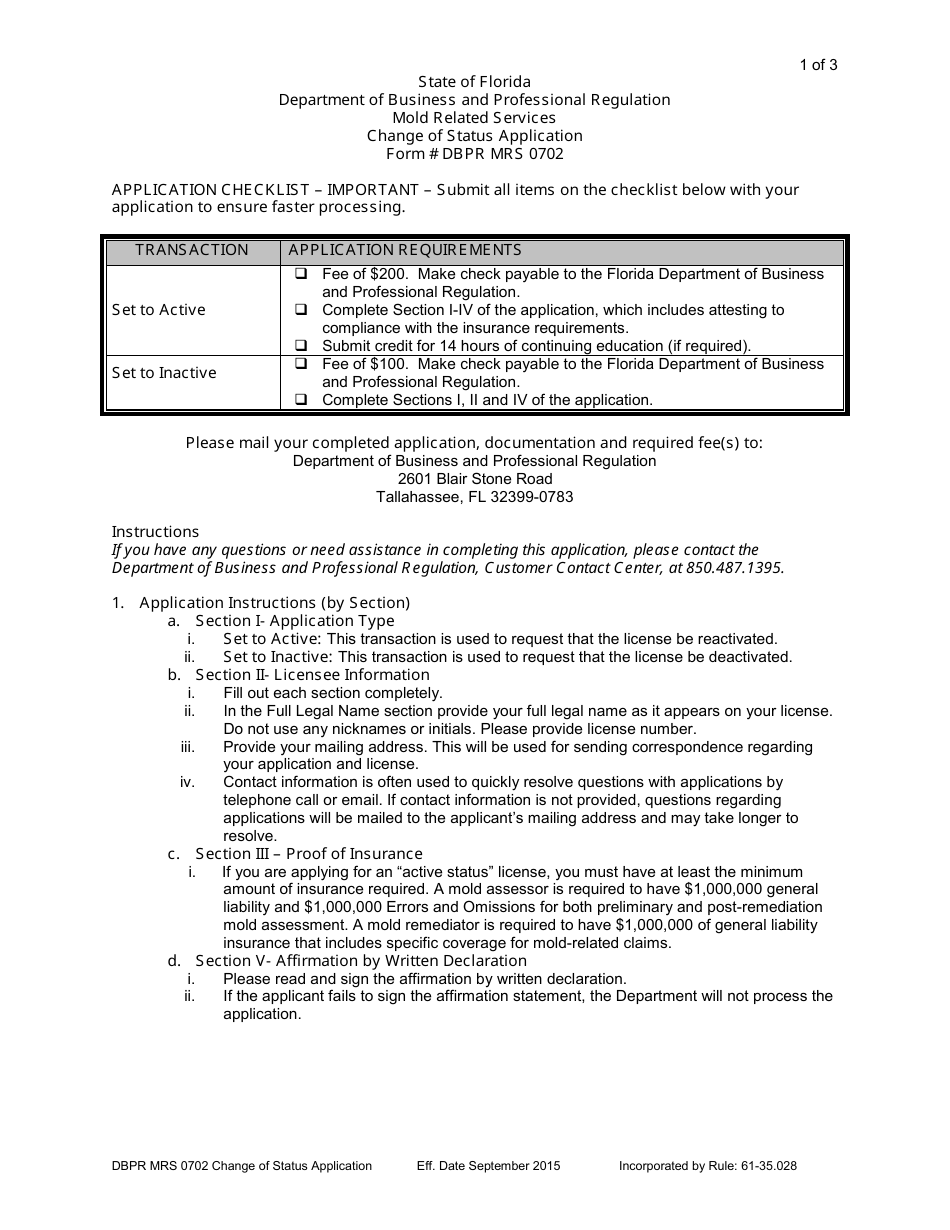 Florida Change of Status Application Fill Out, Sign Online and