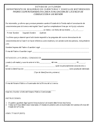 Document preview: Formulario HSMV71144SP Padres Supervisando En-linea Evaluacion De Licencia De Conduccion a Un Menor - Florida (Spanish)