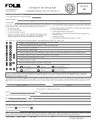 Form CJSTC68 &quot;Affidavit of Applicant&quot; - Florida