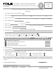 Form CJSTC78 &quot;Internal Investigation Report&quot; - Florida