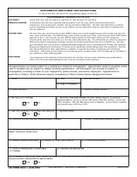 DA Form 3433-1 Supplemental Employment Application Form