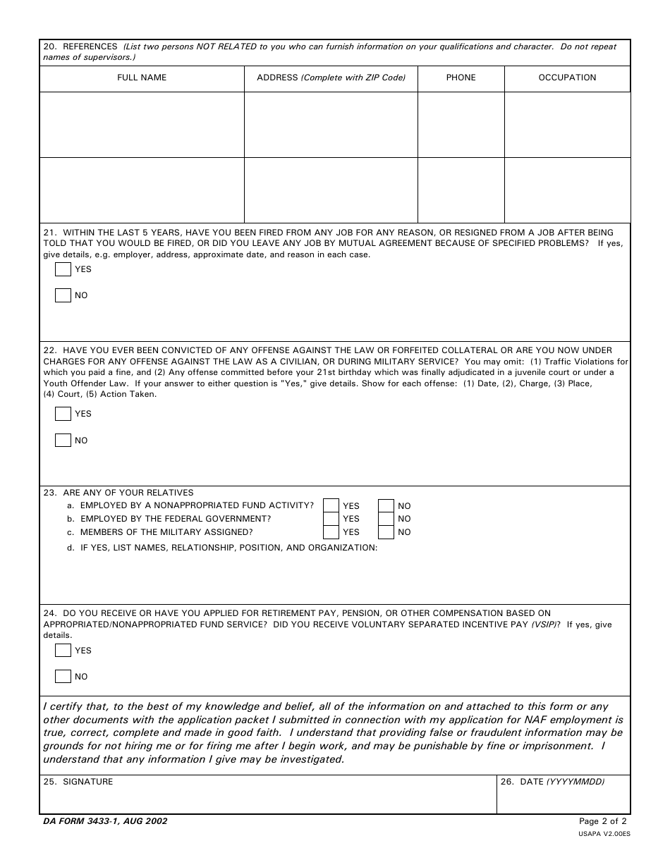 DA Form 3433-1 - Fill Out, Sign Online and Download Printable PDF ...