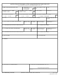 Document preview: DA Form 3434 Notification of Personnel Action - Nonappropriated Funds Employee