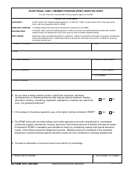 Document preview: DA Form 7415 Exceptional Family Member Program (EFMP) Querying Sheet