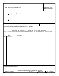DA Form 1380 Record of Individual Performance of Reserve Duty Training