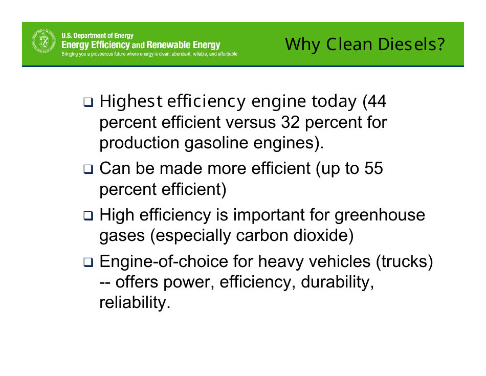 Motivations for Promoting Clean Diesels - Dr. James J. Eberhardt, Page 15