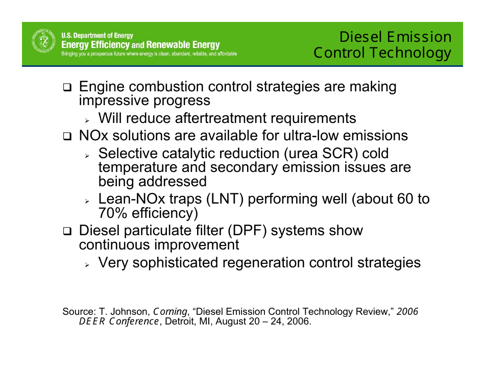 Motivations for Promoting Clean Diesels - Dr. James J. Eberhardt, Page 22
