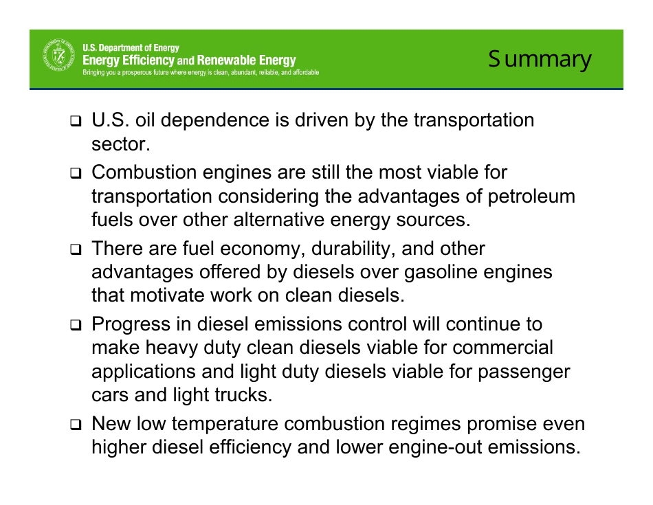 Motivations for Promoting Clean Diesels - Dr. James J. Eberhardt, Page 29