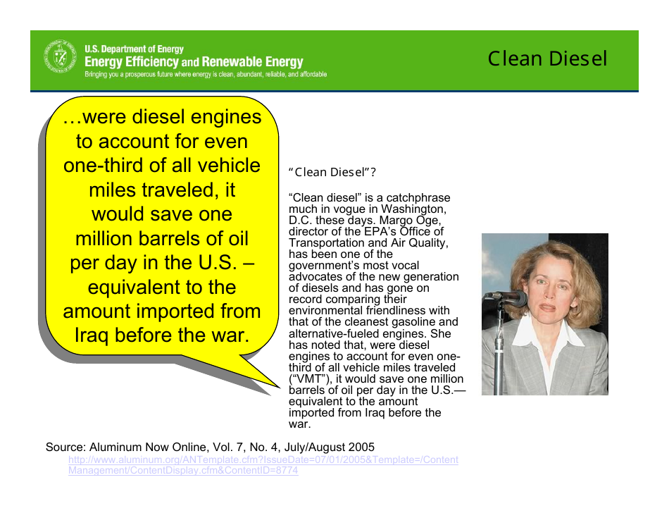 Motivations for Promoting Clean Diesels - Dr. James J. Eberhardt, Page 9