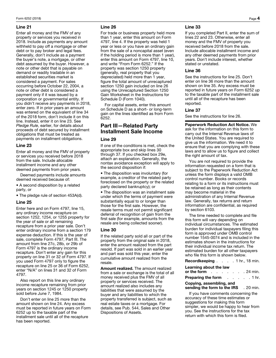 IRS Form 6252 Installment Sale Income, Page 4