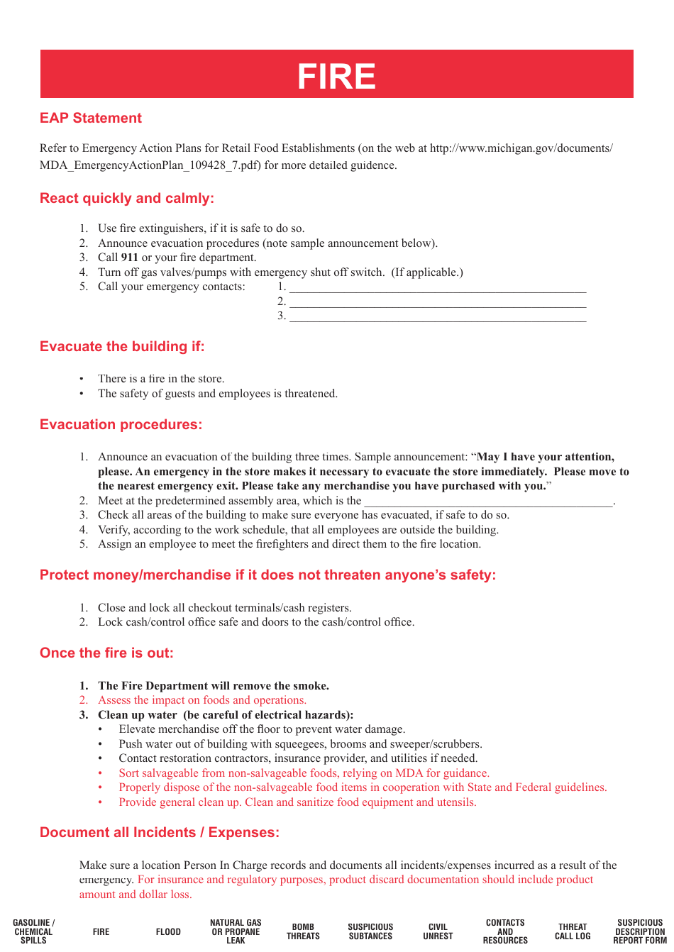 Flip Chart of Emergency Procedures - Michigan, Page 14