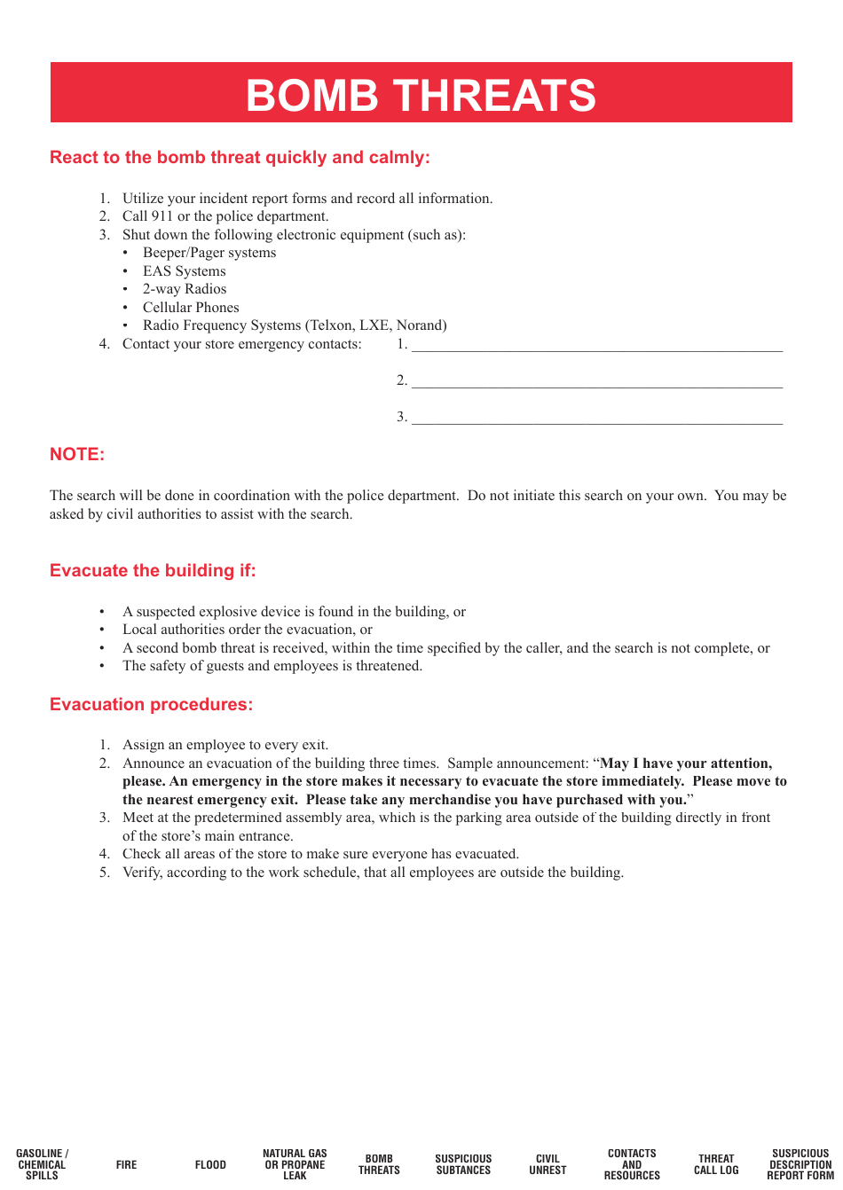Flip Chart of Emergency Procedures - Michigan, Page 18