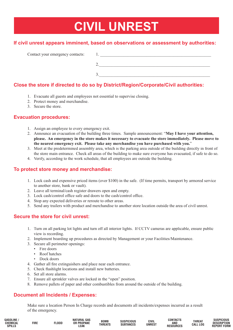 Flip Chart of Emergency Procedures - Michigan, Page 20