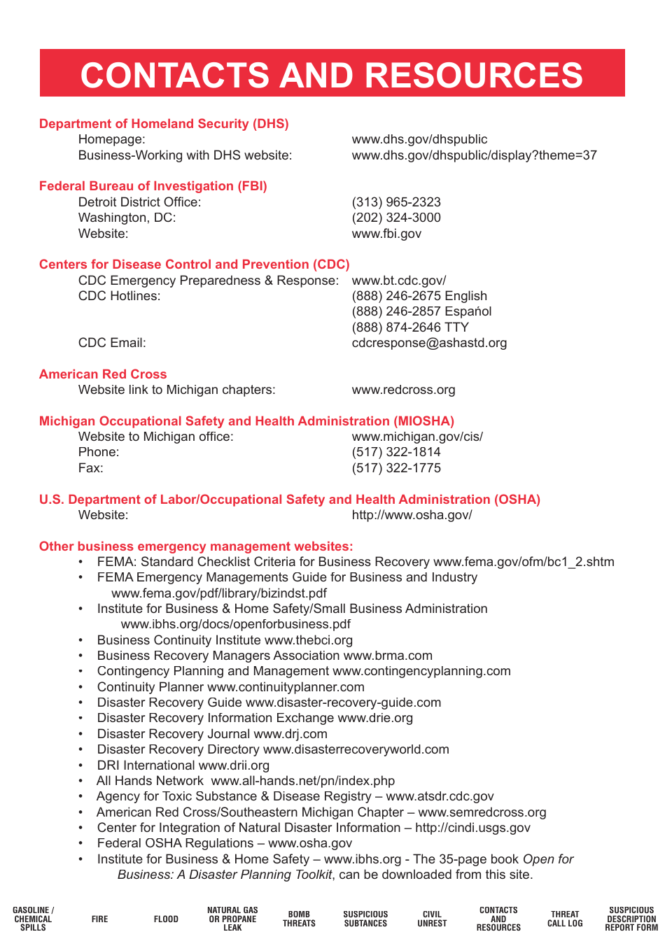 Flip Chart of Emergency Procedures - Michigan, Page 22