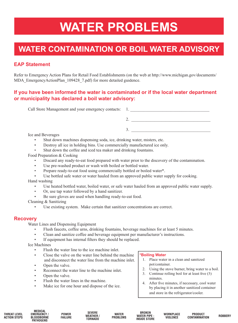 Flip Chart of Emergency Procedures - Michigan, Page 8