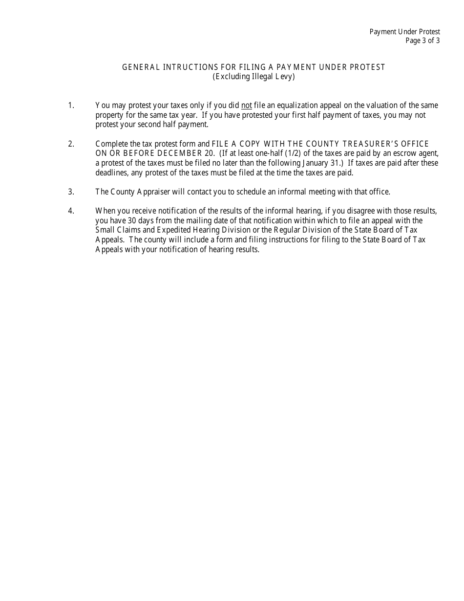 Form BTA-PR Payment Under Protest Application - Kansas, Page 3