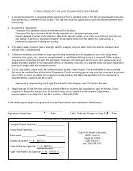 Form SP-115 Application for Grass Carp Transport import Permit - Idaho, Page 2