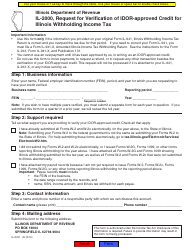 Document preview: Form IL-2000 Request for Verification of Idor-Approved Credit for Illinois Withholding Income Tax - Illinois