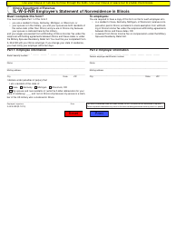 Document preview: Form IL-W-5-NR Employee's Statement of Nonresidence in Illinois - Illinois