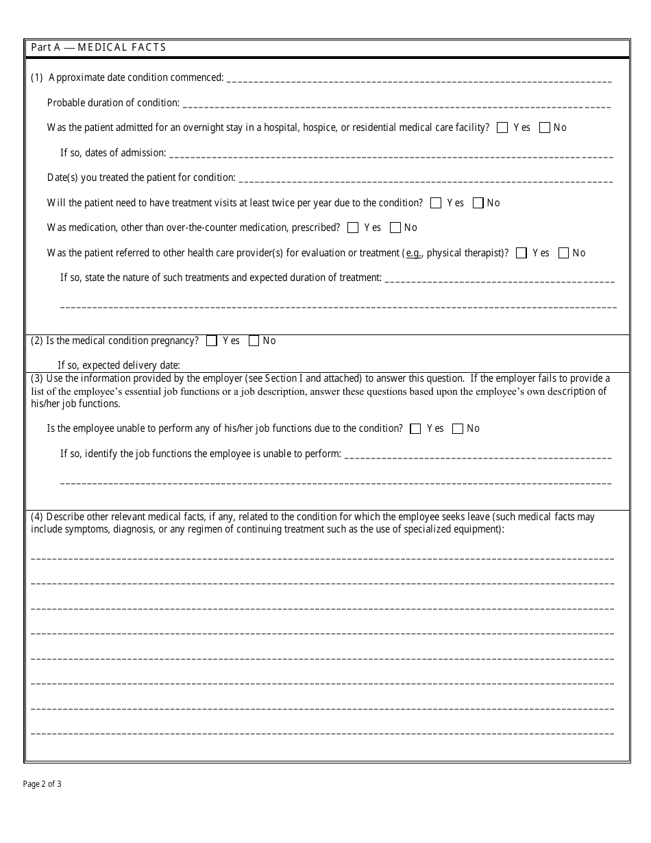 Fmla Certification of Health Care Provider for Employees - Nevada, Page 2
