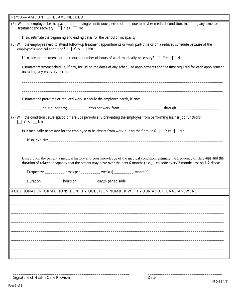 Fmla Certification of Health Care Provider for Employees - Nevada, Page 3