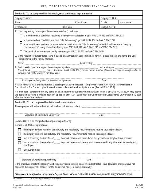 Form PAY-23  Printable Pdf