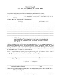 Document preview: Form TS-12 Voluntary Leave Without Pay - Nevada