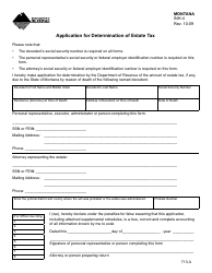 Form INH-4 &quot;Application for Determination of Estate Tax&quot; - Montana