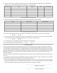 Form CAB-4 Value-Added Manufacturing Machinery Certification Application - Montana, Page 2