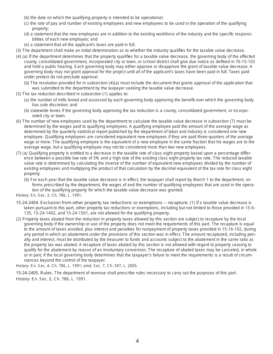 Form CAB-4 Value-Added Manufacturing Machinery Certification Application - Montana, Page 4