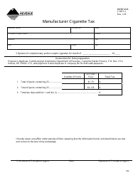 Document preview: Form C-MFG-1 Manufacturer Cigarette Tax - Montana