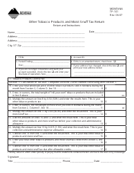 Document preview: Form TP-101 Other Tobacco Products and Moist Snuff Tax Return - Montana
