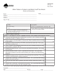 Form TP-101 Other Tobacco Products and Moist Snuff Tax Return - Montana