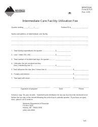 Document preview: Form ICFUF Intermediate Care Facility Utilization Fee - Montana