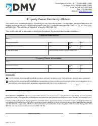 Form DMV-116 &quot;Property Owner Residency Affidavit&quot; - Nevada