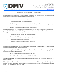 Document preview: Form VP159 Farmer / Rancher Affidavit - Nevada