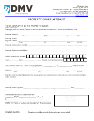 Document preview: Form NVL025 Property Owner Affidavit - Nevada