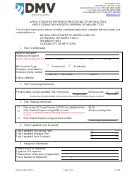 Form VP-265 Application for Expedited Processing/Shipping of Nevada Title - Nevada, Page 2
