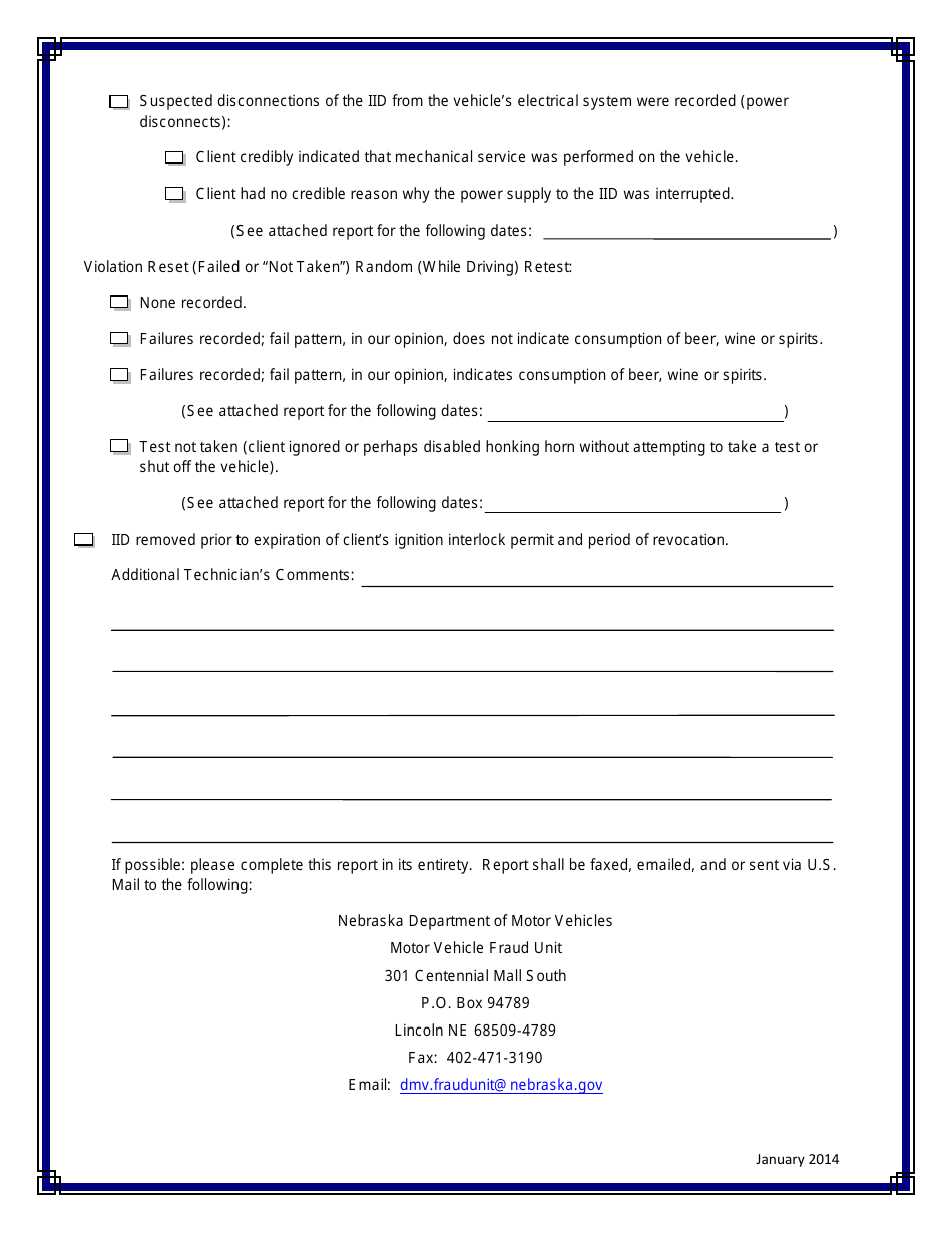 Nebraska Ignition Interlock Incident Report Form - Fill Out, Sign ...