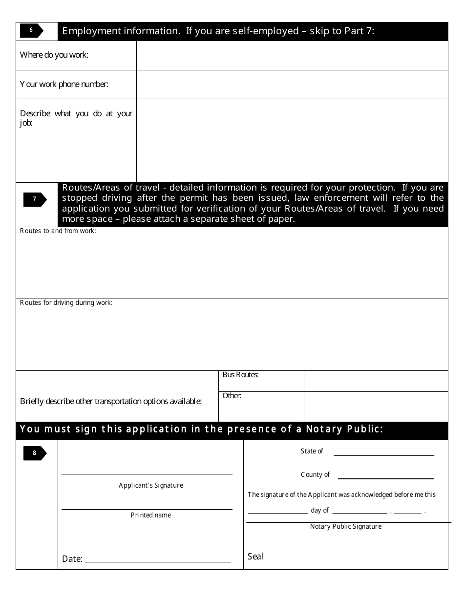 Application for Nebraska Employment Driving Permit - Point Revocation - Nebraska, Page 5