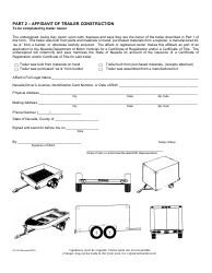 Form VP223 Certificate of Inspection/Affidavit of Construction - Trailers - Nevada, Page 2