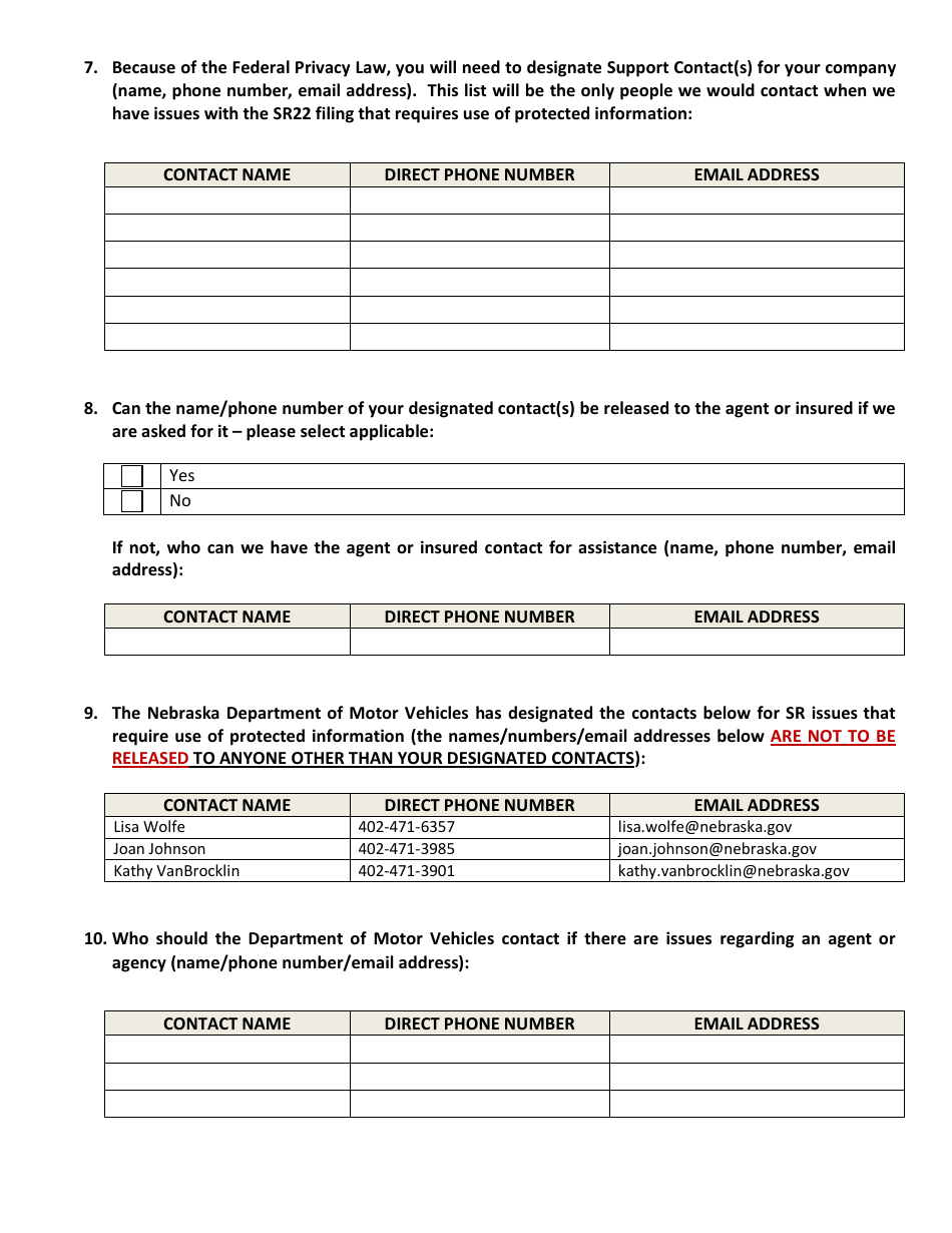 Signature Authorization Letter - Nebraska, Page 3