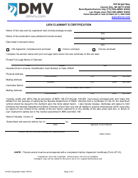 Form VP267 &quot;Abandoned Recreational Vehicle Title Affidavit&quot; - Nevada, Page 2