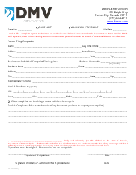 Document preview: Form MC083 Fuel Dealer Complaint Form - Nevada