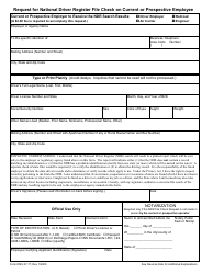 Form DMV07-71 Request for National Driver Register File Check on Current or Prospective Employee - Nebraska