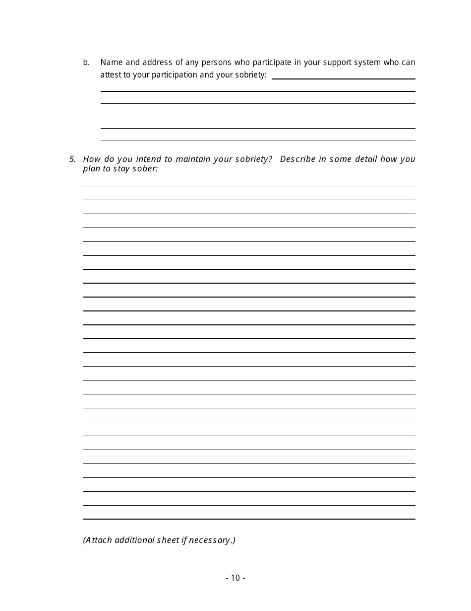 Application for Reprieve of Fifteen-Year License Revocation - Nebraska, Page 10