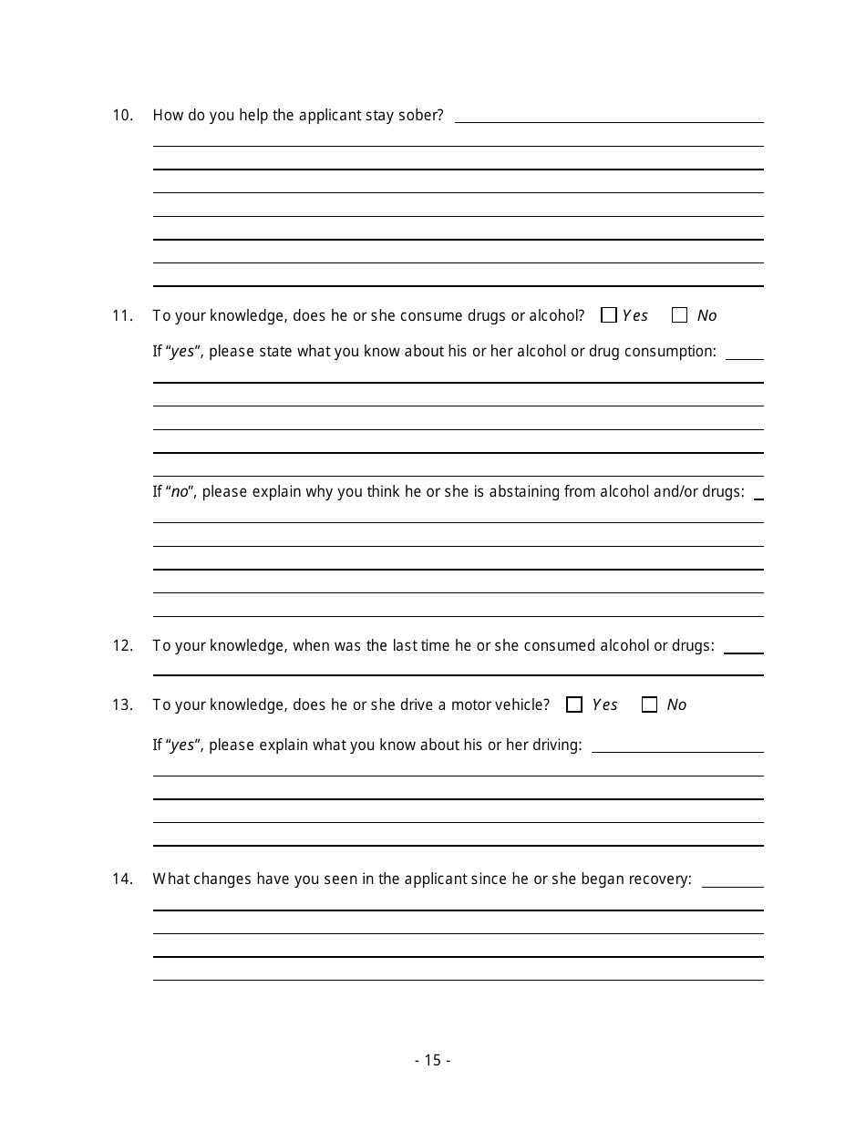 Application for Reprieve of Fifteen-Year License Revocation - Nebraska, Page 15