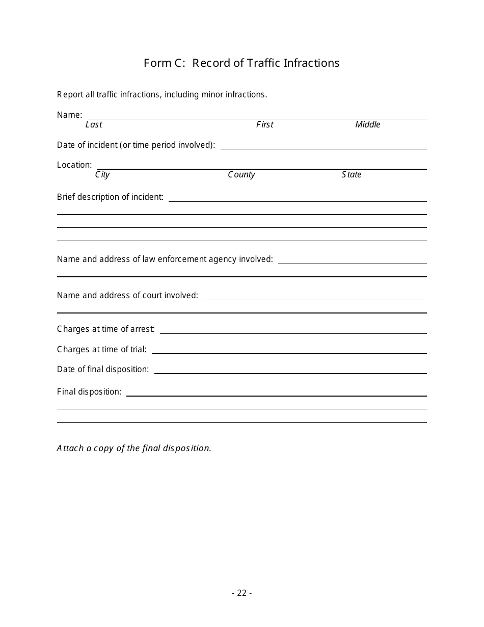 Application for Reprieve of Fifteen-Year License Revocation - Nebraska, Page 22